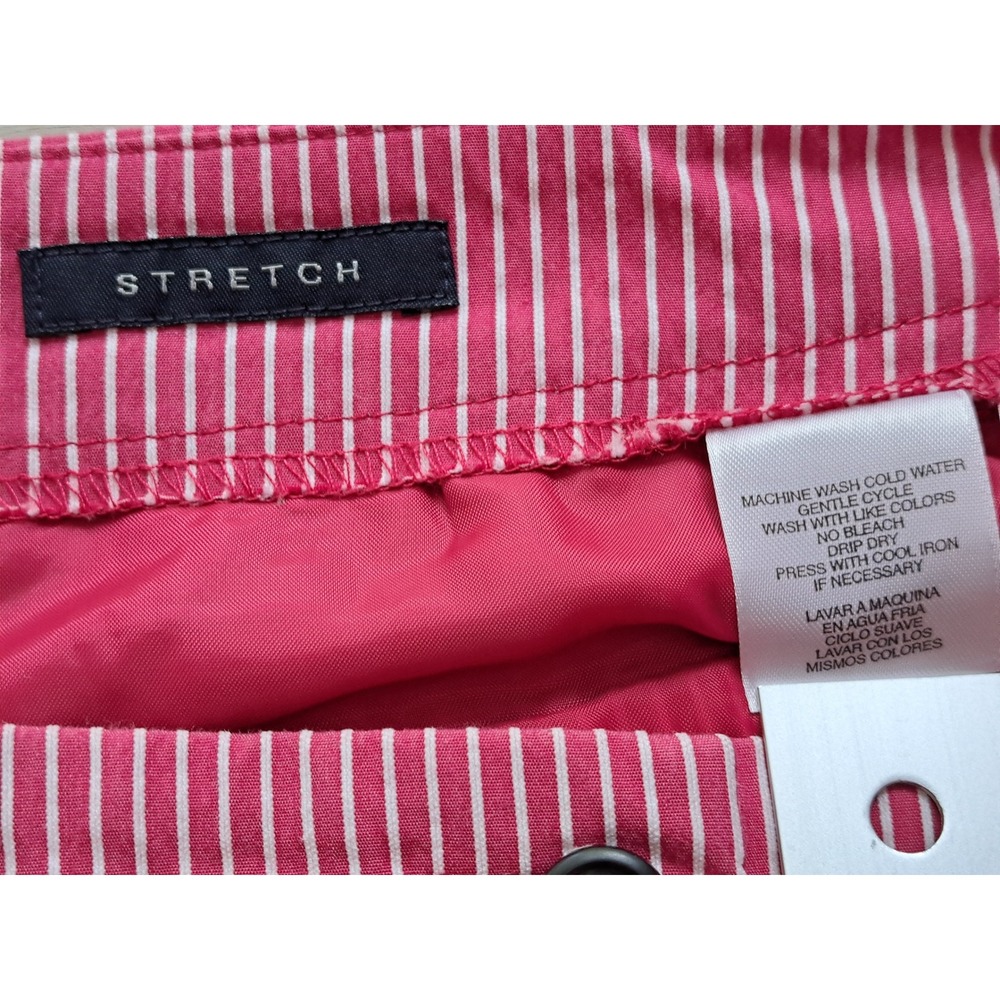 Anne Klein Pink White Pinstripe Stretch Shorts Womens Size 8 - Picture 4 of 9